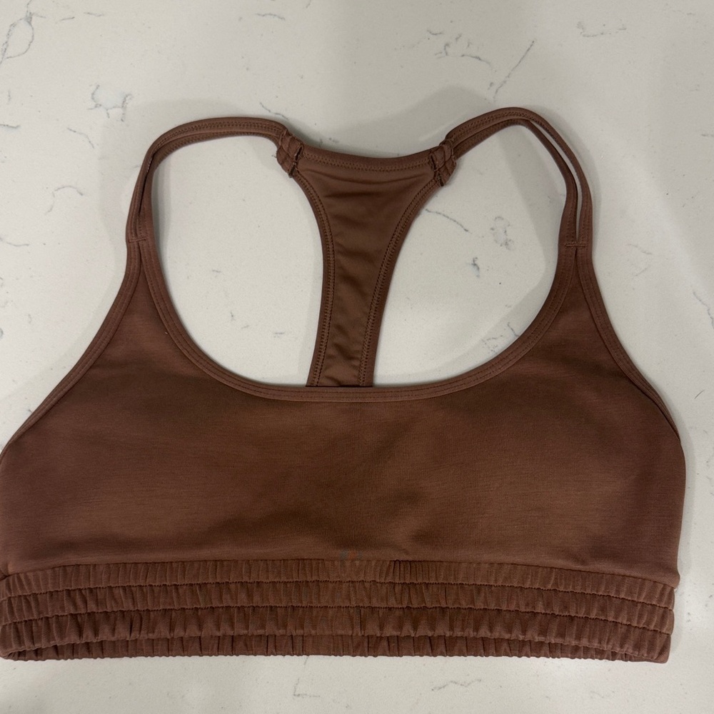 BuffBunny Chocolate Brown Racerback Sports Bra